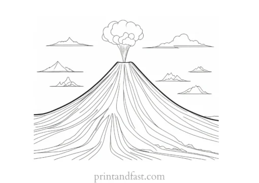 volcano coloring page simple