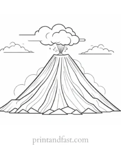 volcano coloring page template