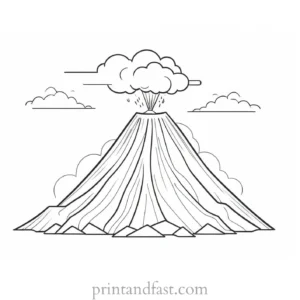 volcano coloring page template