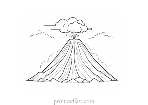 volcano coloring page template