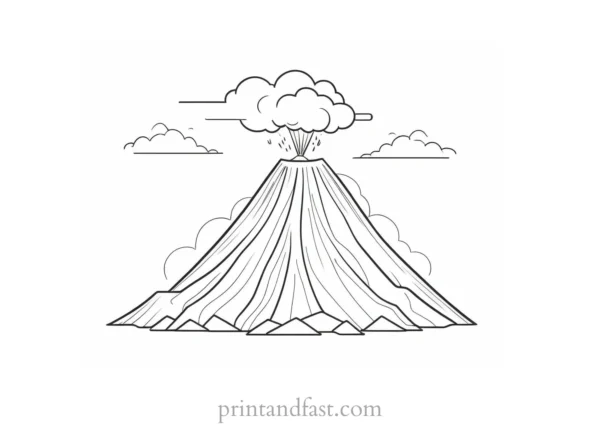 volcano coloring page template