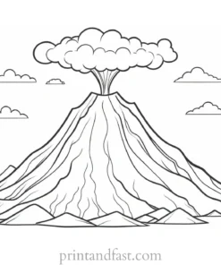 volcano coloring page volcano