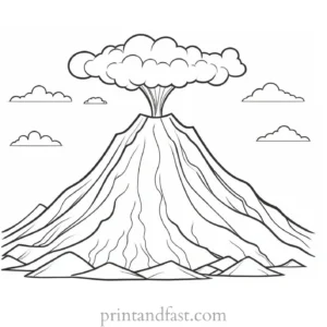 volcano coloring page volcano