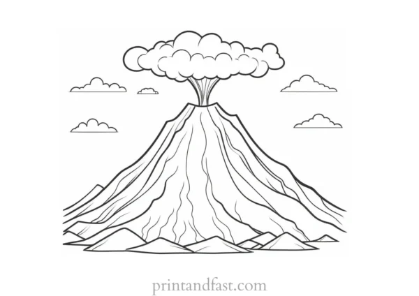 volcano coloring page volcano