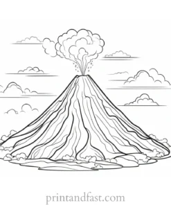 volcano coloring page worksheet