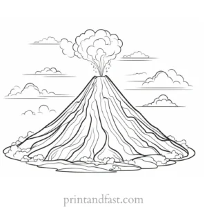 volcano coloring page worksheet