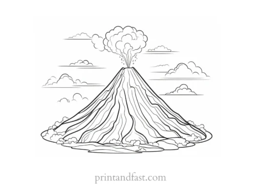 volcano coloring page worksheet