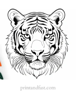 watercolor tiger coloring page