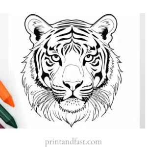 watercolor tiger coloring page