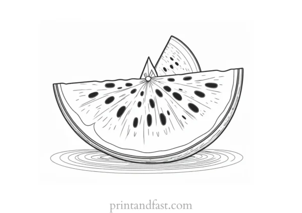 watermelon coloring page art