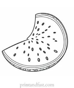 watermelon coloring page black and white