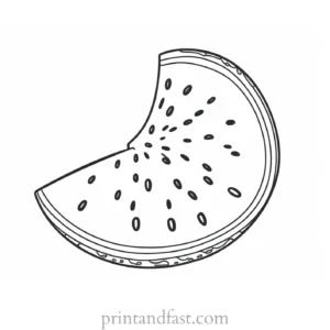 watermelon coloring page black and white