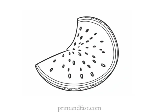 watermelon coloring page black and white