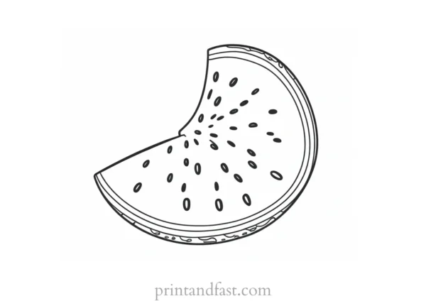 watermelon coloring page black and white