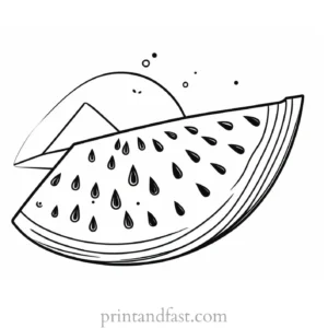 watermelon coloring page craft