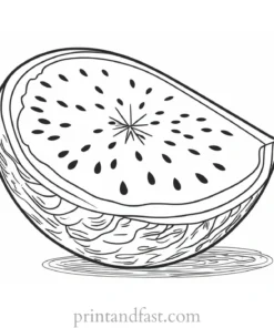 watermelon coloring page cute