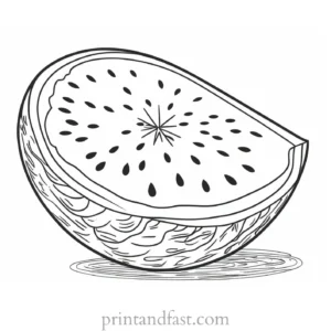 watermelon coloring page cute