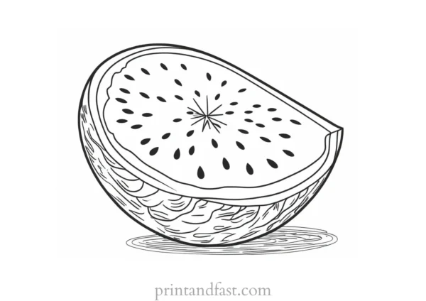 watermelon coloring page cute