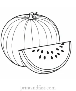 watermelon coloring page detailed