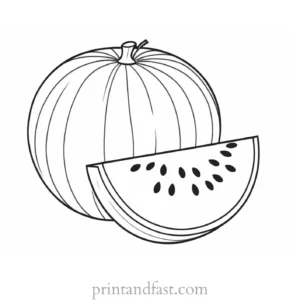 watermelon coloring page detailed