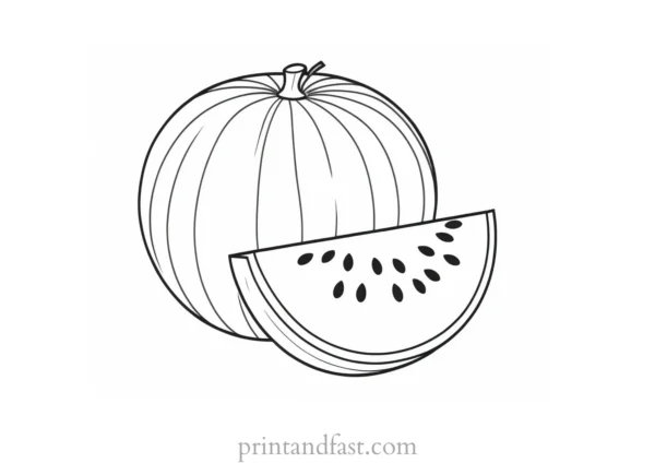 watermelon coloring page detailed