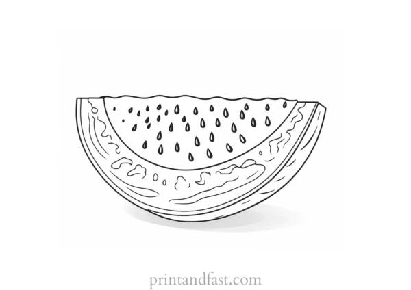 watermelon coloring page easy