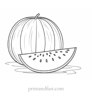 watermelon coloring page for kids