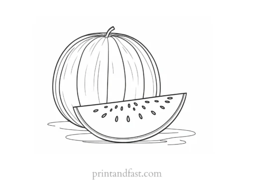 watermelon coloring page for kids