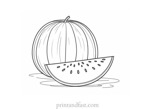 watermelon coloring page for kids