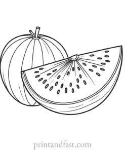 watermelon coloring page free