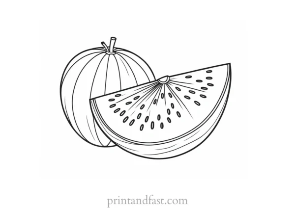 watermelon coloring page free