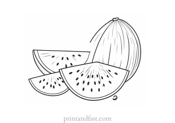 watermelon coloring page fruit