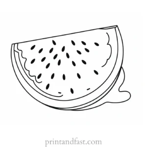 watermelon coloring page outline