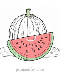 watermelon coloring page preschool