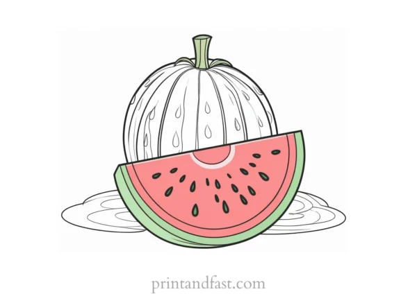 watermelon coloring page preschool