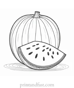 watermelon coloring page realistic