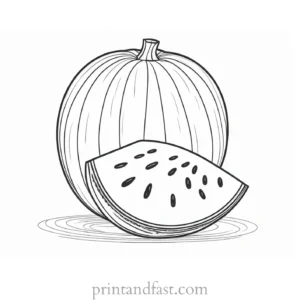 watermelon coloring page realistic