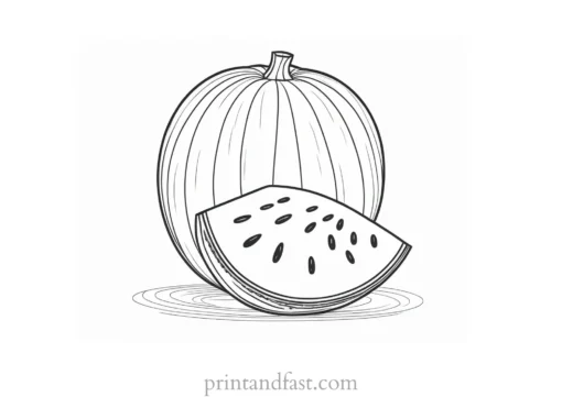 watermelon coloring page realistic