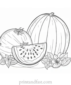 watermelon coloring page summer