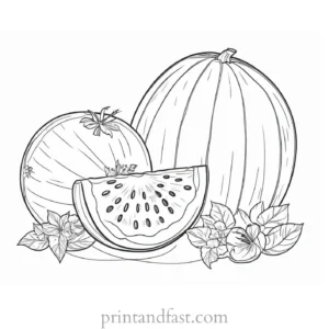 watermelon coloring page summer