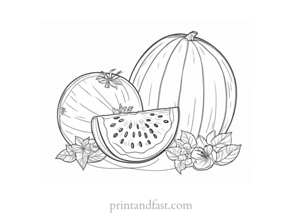 watermelon coloring page summer