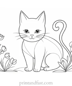 whimsical kitty coloring page