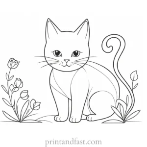 whimsical kitty coloring page