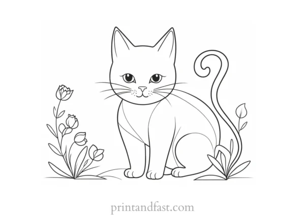 whimsical kitty coloring page