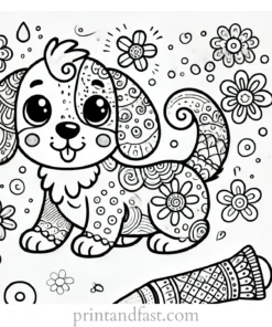 whimsical puppy coloring page