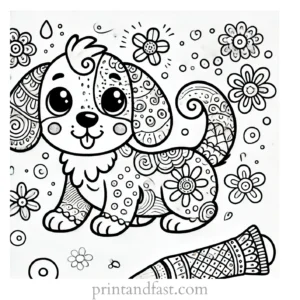 whimsical puppy coloring page