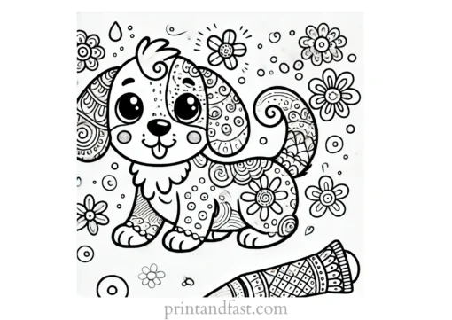 whimsical puppy coloring page