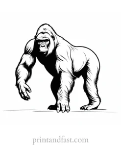 wild Gorilla Coloring Page