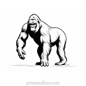 wild Gorilla Coloring Page