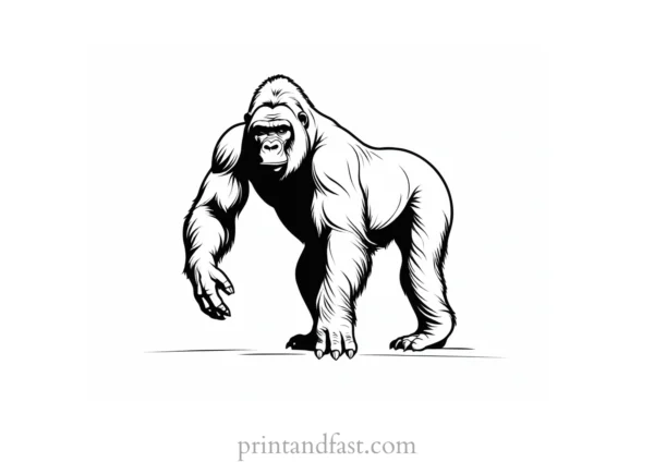 wild Gorilla Coloring Page